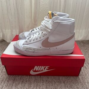 White/Pink Nike Blazer ‘77 High-Top Sneaker - Womens